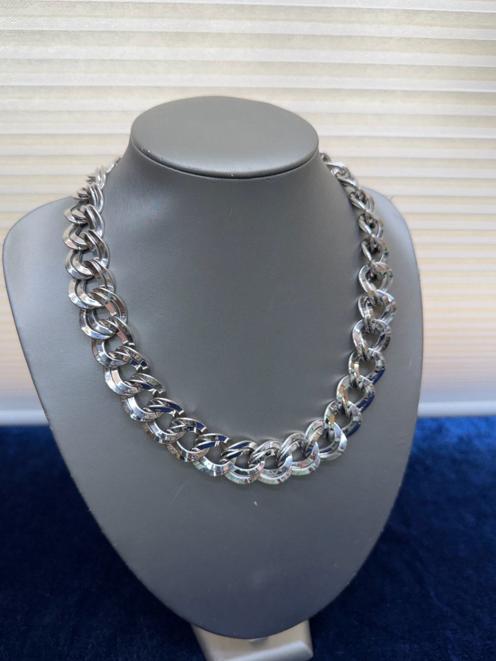 Monet Silver Double Link Curb Chain Necklace